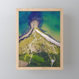 Pointe Du Hoc top down shot with a drone Framed Mini Art Print