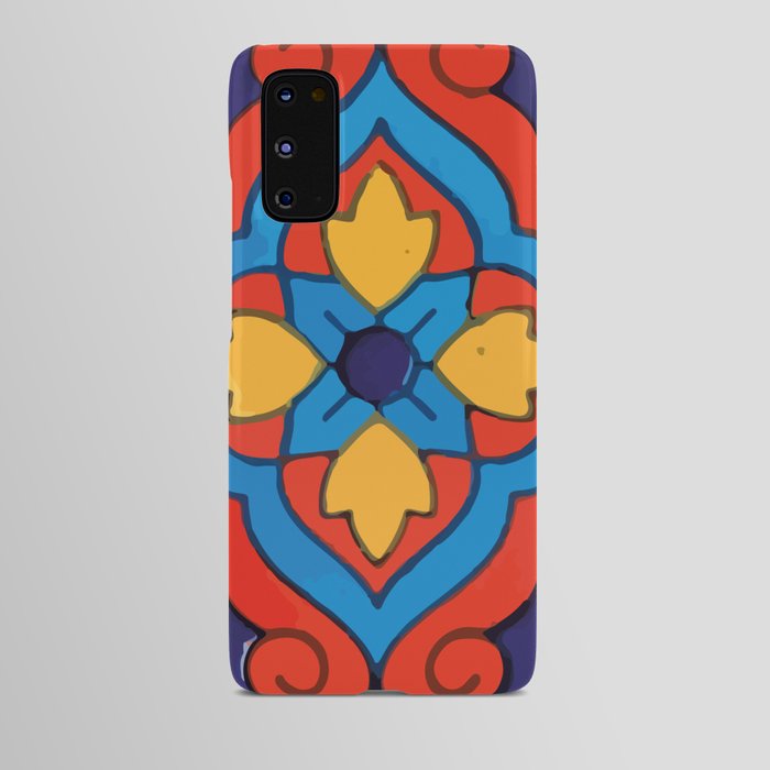 Colorful geometric flower mexican interior design Android Case