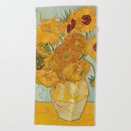 Van Gogh Sunflowers Beach Towel