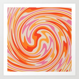70s Retro Swirl Color Abstract Art Print