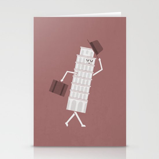 The Leaving Tower Of Pisa Stationery Cards