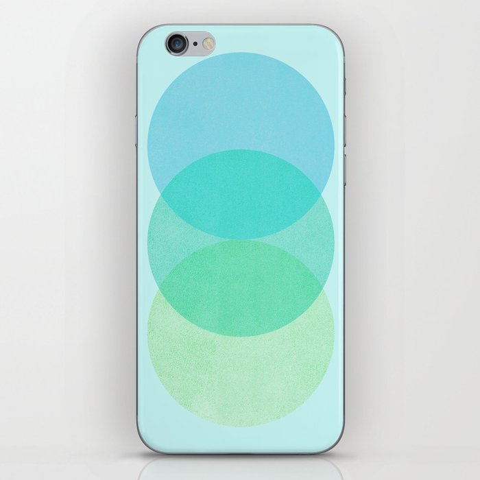 Abstraction_RAY_LIGHT_CIRCLE_BLUE_GREEN_NATURE_POP_ART_0531A iPhone Skin