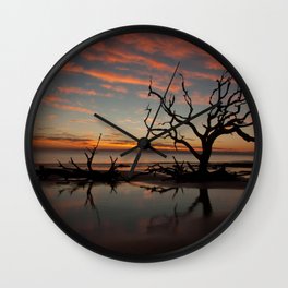Driftwood Beach Wall Clock | Sunrise, Driftwood, Digital, Outdoors, Waves, Nature, Dead, Beach, Morning, Ocean 