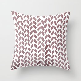 Cute watercolor knitting pattern - sand Throw Pillow
