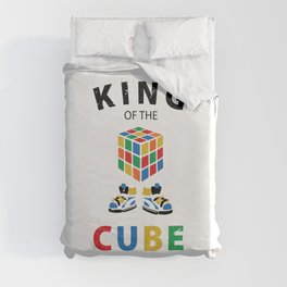 King Of The Cube Rubik's Rubiks Cube Rubik Cube Retro Colorful son Cube Game math kid gift Fun Gift for Cuber Spinning Rubix Duvet Cover