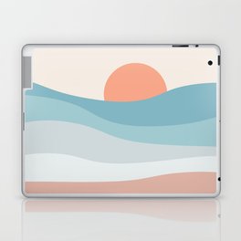 Pink sandy beach at sunset Laptop Skin