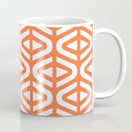 Mid Century Modern Split Triangle Pattern Orange 2 Coffee Mug