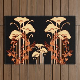 art nouveau floral Outdoor Rug