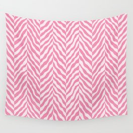 Pink Abstract Zebra chevron pattern. Digital animal print Illustration Background. Wall Tapestry