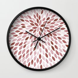 Watercolor flower petals - Brown Wall Clock