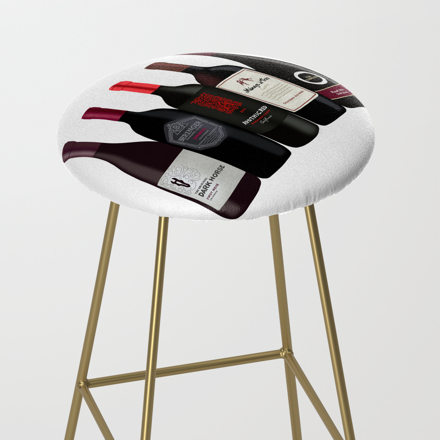 Red Wine Bottles Bar Stool By Lindseykaynichols Society6