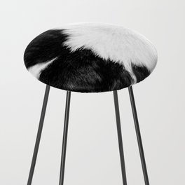 Minimal Southwestern Cowhide in Black and White Counter Stool