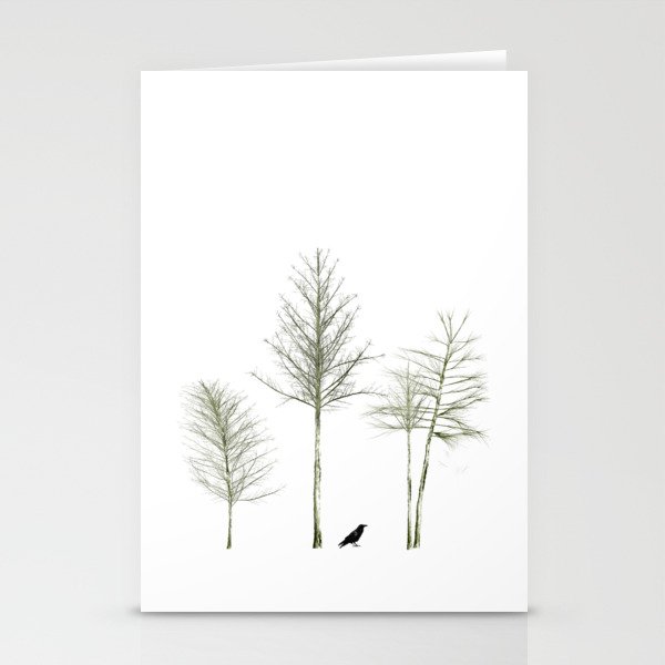 Four Trees and a Crow Stationery Cards