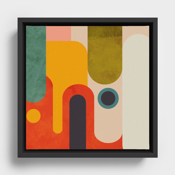 geometry vintage abstract art Framed Canvas