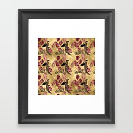 Burgundy and Gold Leopard Print Pattern 07 Framed Art Print