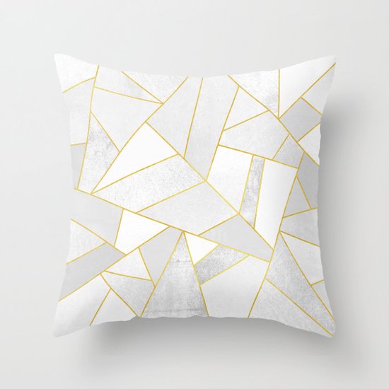 White Stone Throw Pillow