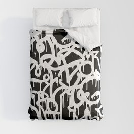 Black and White Graffiti Pattern Comforter