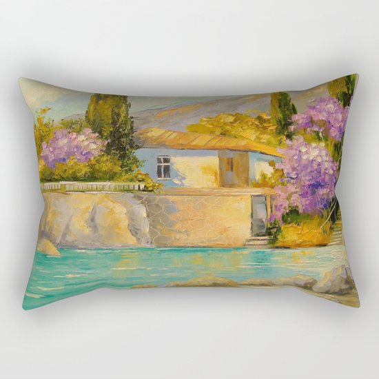 Cottage by the sea Rectangular Pillow