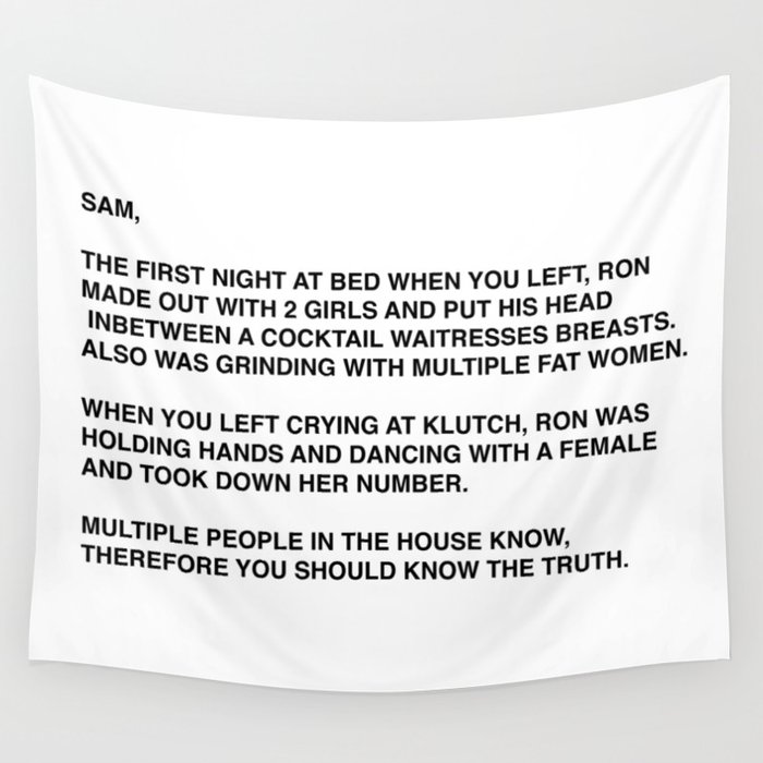 Sam the first online night at bed tapestry