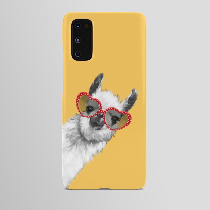 Fashion Hipster Llama with Glasses Android Case