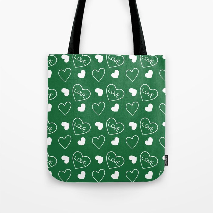 Valentines Day White Hand Drawn Hearts Tote Bag