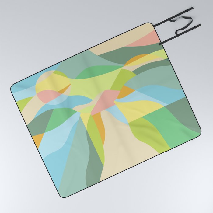 Pastel Super Bloom - Geometric Abstract Picnic Blanket