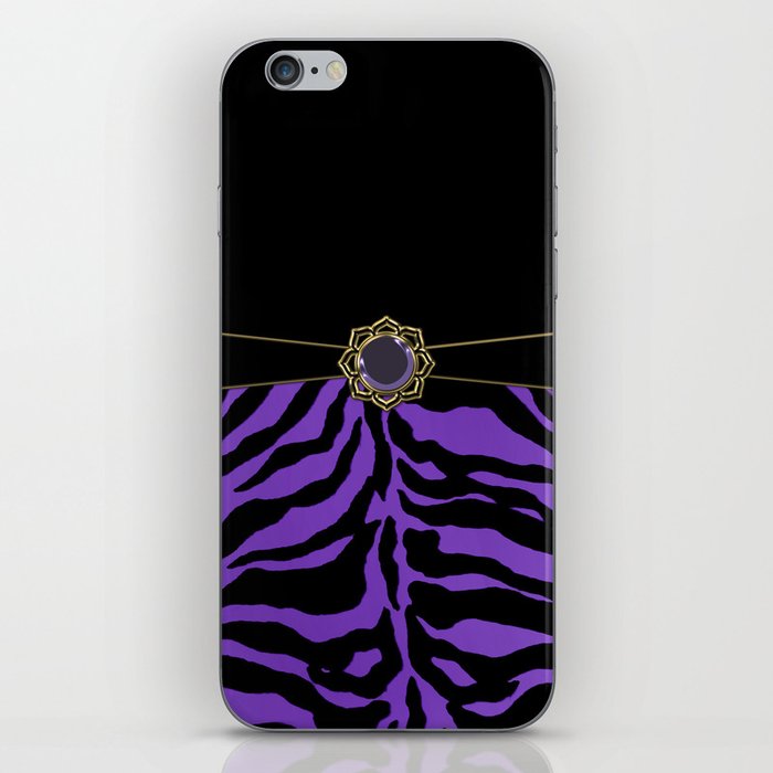 Purple Zebra Background iPhone Skin