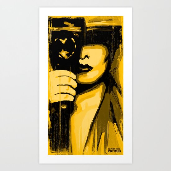 Vintage Camera Girl Art Print