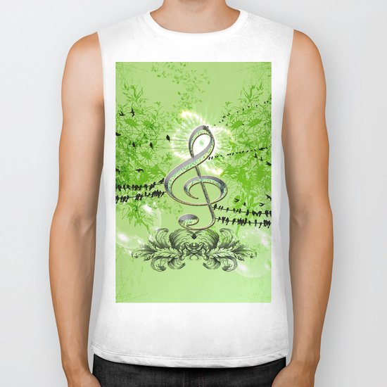 Decorative Clef Biker Tank