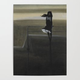 The Wind Storm, lonely female portrait at the beach painting by Léon Spilliaert Poster