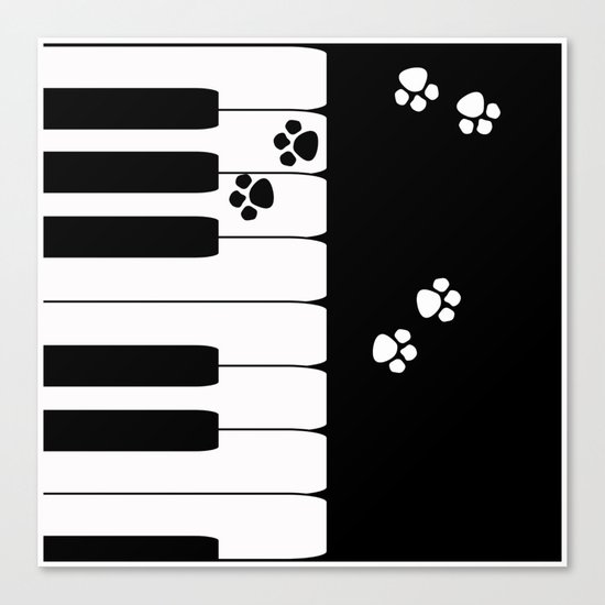 The keys of the piano . Creative black and white pattern . Canvas Print