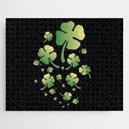 St. Patricks Gradient Clover Jigsaw Puzzle