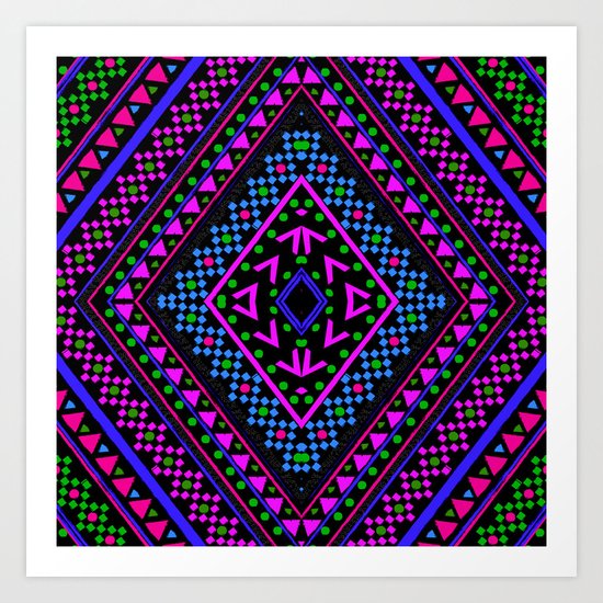 NEON PATTERN Art Print
