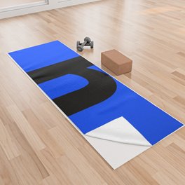 letter H (Black & Blue) Yoga Towel