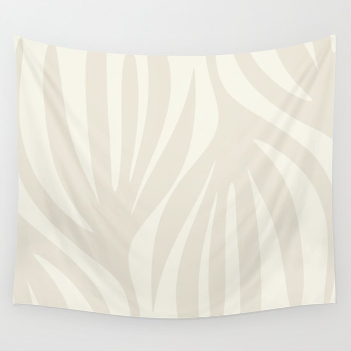 Maldives Abstract Botanical Pattern in Pale Beige Tones Wall Tapestry