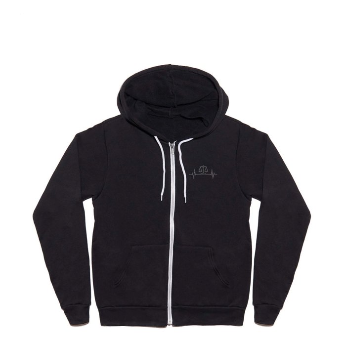 Scales Of Justice Heartbeat Lawyer Judge Full Zip Hoodie