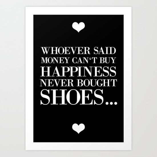 happiness black Art Print