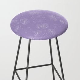A Pair of Drying Protea, One Line Drawing, Purple Floral Pattern Bar Stool