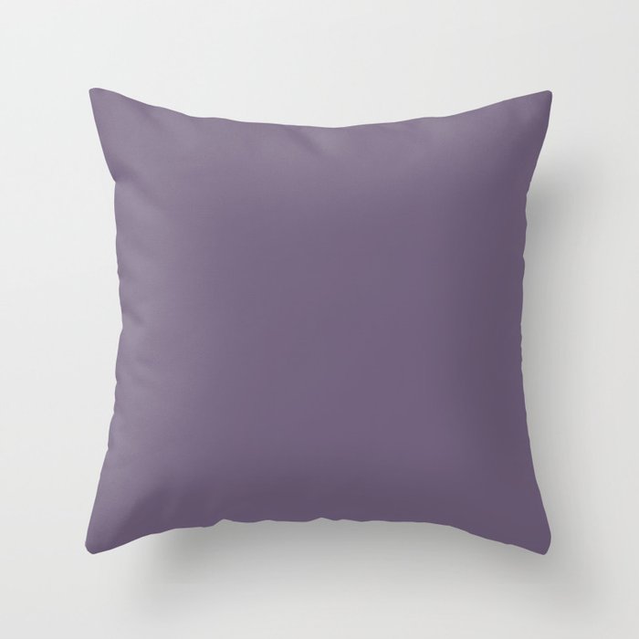 NOW GRAPE COMPOTE COLOR. DUSTY PURPLE SOLID COLOR Throw Pillow
