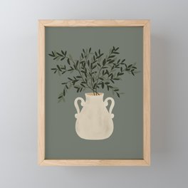 Vase no. 31 with Winter Greenery  Framed Mini Art Print