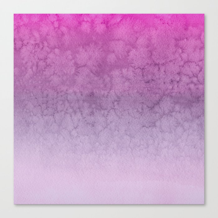 Pink Purple Gradient Watercolor Painting Canvas Print By Artention