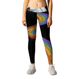 Coffee Cup Rainbow Pour // Abstract Barista Wall Hanging Artwork Graphic Design Leggings