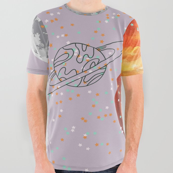 I can meet you in the galaxy  All Over Graphic Tee