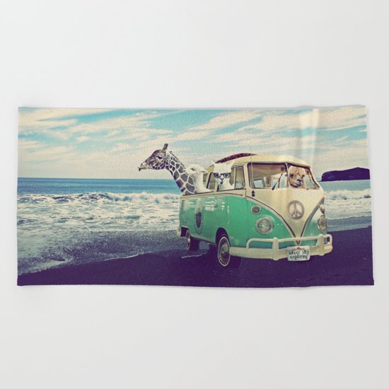 NEVER STOP EXPLORING THE BEACH Beach Towel