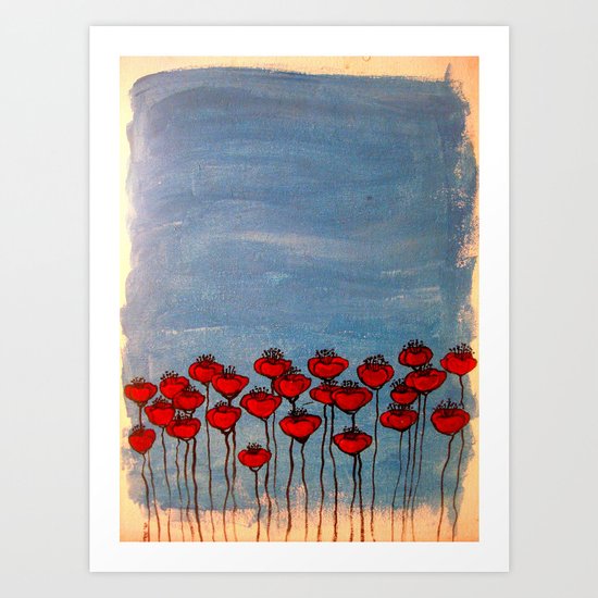 Sea of poppies. Art Print