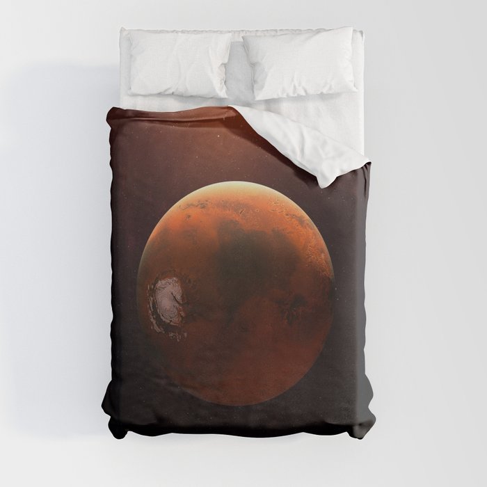 Mars planet. Poster background illustration. Duvet Cover