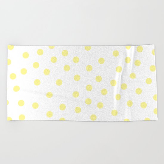Simply Dots in Pastel Yellow Beach Towel