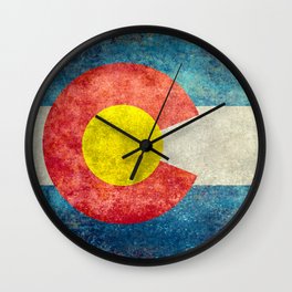 Colorado State flag grungy style Wall Clock | Painting, Coloradan, Retro, Colorado, State, Flag, Vintage, Grungy 