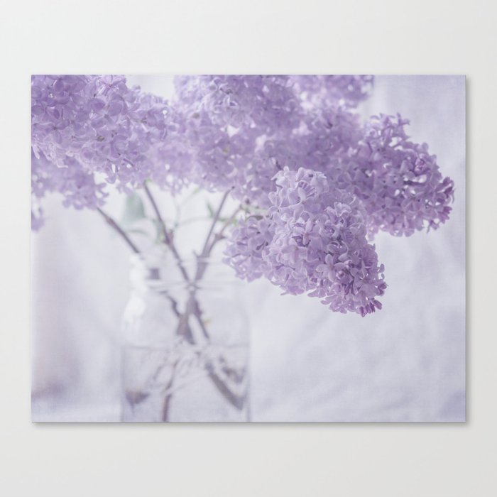 First Love - Pastel Purple Lilac Floral Decor Canvas Print