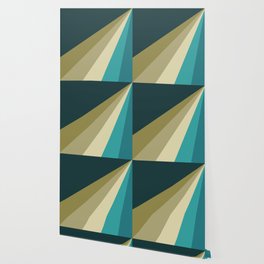 Green and blue diagonal retro stripes Wallpaper